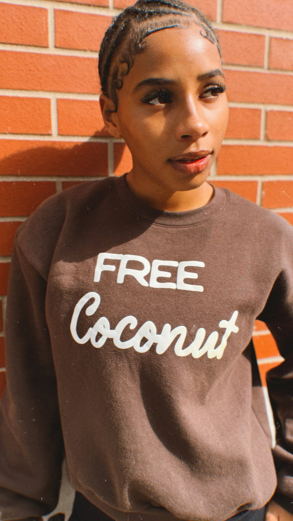 Free Coconut Oversized Crewneck Sweatshirt – Cocoa Brown Limited Edition