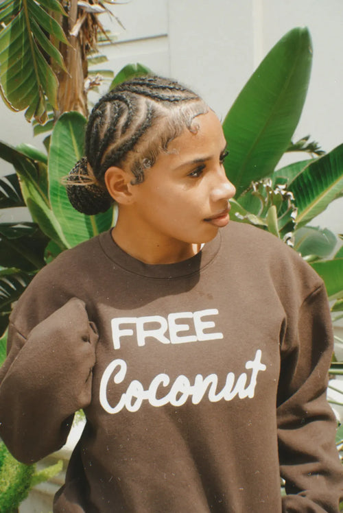 Free Coconut Oversized Crewneck Sweatshirt – Cocoa Brown Limited Edition