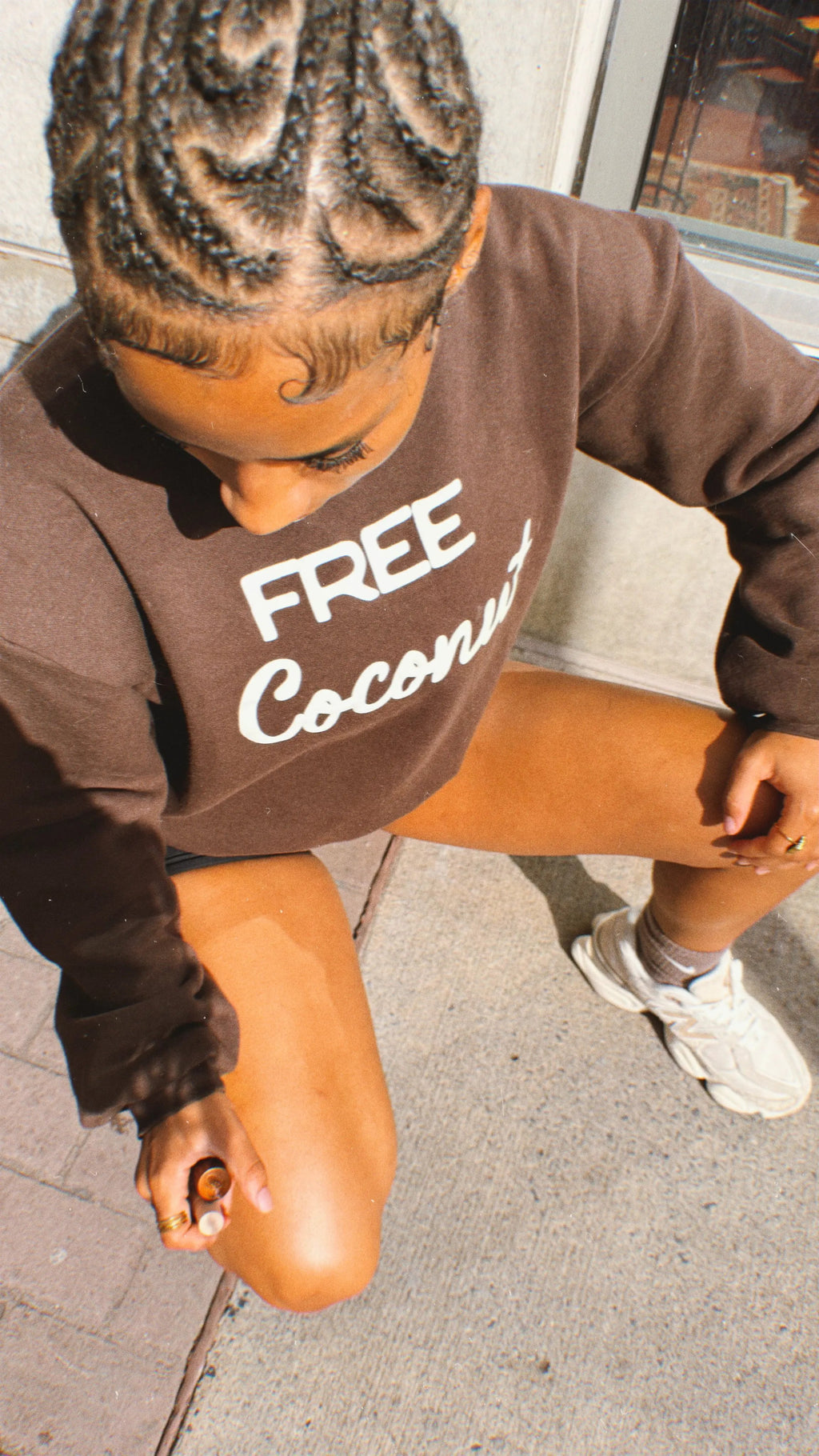 Free Coconut Oversized Crewneck Sweatshirt – Cocoa Brown Limited Edition